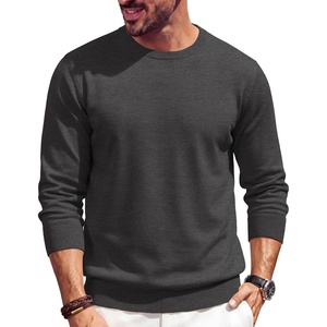 image:imageCOOFANDY Mens Crewneck Sweater Casual Knit Long Sleeve Lightweight PulloverDark Grey