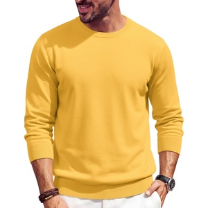 image:imageCOOFANDY Mens Crewneck Sweater Casual Knit Long Sleeve Lightweight PulloverGold