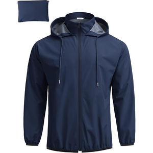 image:imageCOOFANDY Mens Light Rain Jacket Packable Waterproof Raincoat WindbreakerDark Blue
