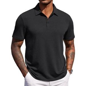 image:imageCOOFANDY Mens Polo Shirts Short Sleeve Casual Summer Polo Tee Collared Tops02black Solid