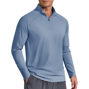 image:imageCOOFANDY Mens Quarter Zip Pullover Athletic Running Shirts Long SleeveDusty Blue