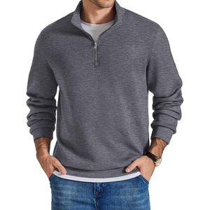 image:imageCOOFANDY Mens Quarter Zip Pullover Mock Neck Sweaters Men Golf SweatshirtCharcoal Heather