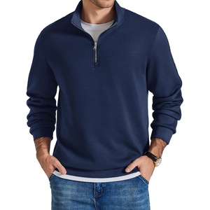 image:imageCOOFANDY Mens Quarter Zip Pullover Mock Neck Sweaters Men Golf SweatshirtNavy Blue