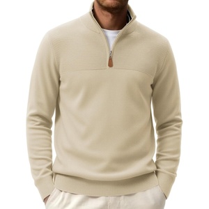 image:imageCOOFANDY Mens Quarter Zip Sweater Casual Lightweight Knit Pullover SweaterBeige