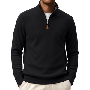 image:imageCOOFANDY Mens Quarter Zip Sweater Casual Lightweight Knit Pullover SweaterBlack