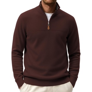 image:imageCOOFANDY Mens Quarter Zip Sweater Casual Lightweight Knit Pullover SweaterDark Brown