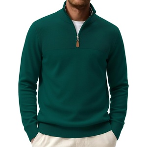 image:imageCOOFANDY Mens Quarter Zip Sweater Casual Lightweight Knit Pullover SweaterGreen