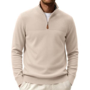 image:imageCOOFANDY Mens Quarter Zip Sweater Casual Lightweight Knit Pullover SweaterLight Khaki