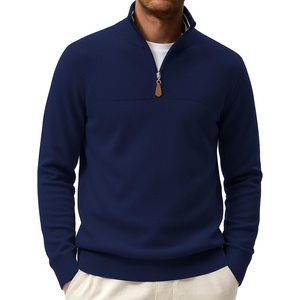 image:imageCOOFANDY Mens Quarter Zip Sweater Casual Lightweight Knit Pullover SweaterNavy Blue