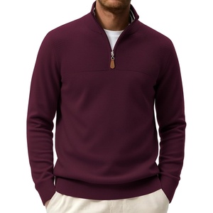 image:imageCOOFANDY Mens Quarter Zip Sweater Casual Lightweight Knit Pullover SweaterWine Red