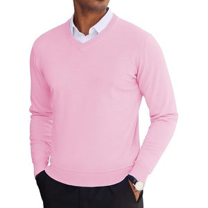 image:imageCOOFANDY Mens V Neck Sweater Lightweight Knitted Pullover SweatersPink