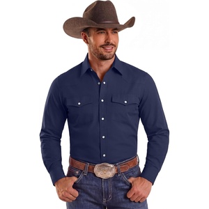 image:imageCOOFANDY Mens Western Cowboy Shirts Casual Button Down Shirt Long SleeveNavy Blue