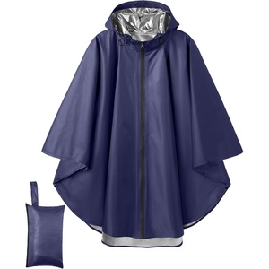 image:imageCOOFANDY Rain Ponchos for Adults Full Zip Lightweight Rain Jackets Waterproof Packable Raincoats with Hood Hiking CampingNavy Blue