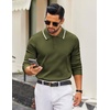 image:imageCOOFANDY Men Knit Polo Sweater Long Sleeve Polo Shirts Casual Golf PulloverArmy Green