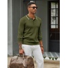 image:imageCOOFANDY Men Knit Polo Sweater Long Sleeve Polo Shirts Casual Golf PulloverArmy Green