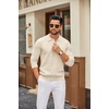 image:imageCOOFANDY Men Knit Polo Sweater Long Sleeve Polo Shirts Casual Golf PulloverBeige