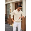 image:imageCOOFANDY Men Knit Polo Sweater Long Sleeve Polo Shirts Casual Golf PulloverBeige