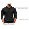 image:imageCOOFANDY Men Knit Polo Sweater Long Sleeve Polo Shirts Casual Golf PulloverBlack