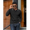 image:imageCOOFANDY Men Knit Polo Sweater Long Sleeve Polo Shirts Casual Golf PulloverBlack