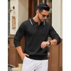 image:imageCOOFANDY Men Knit Polo Sweater Long Sleeve Polo Shirts Casual Golf PulloverBlack
