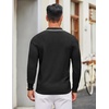 image:imageCOOFANDY Men Knit Polo Sweater Long Sleeve Polo Shirts Casual Golf PulloverBlack