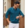 image:imageCOOFANDY Men Knit Polo Sweater Long Sleeve Polo Shirts Casual Golf PulloverBlue Green