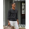 image:imageCOOFANDY Men Knit Polo Sweater Long Sleeve Polo Shirts Casual Golf PulloverDark Grey