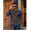 image:imageCOOFANDY Men Knit Polo Sweater Long Sleeve Polo Shirts Casual Golf PulloverDark Grey
