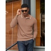 image:imageCOOFANDY Men Knit Polo Sweater Long Sleeve Polo Shirts Casual Golf PulloverDark Khaki