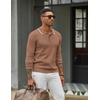 image:imageCOOFANDY Men Knit Polo Sweater Long Sleeve Polo Shirts Casual Golf PulloverDark Khaki