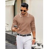 image:imageCOOFANDY Men Knit Polo Sweater Long Sleeve Polo Shirts Casual Golf PulloverDark Khaki