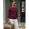 image:imageCOOFANDY Men Knit Polo Sweater Long Sleeve Polo Shirts Casual Golf PulloverDark Red