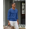 image:imageCOOFANDY Men Knit Polo Sweater Long Sleeve Polo Shirts Casual Golf PulloverDenim Blue