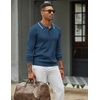 image:imageCOOFANDY Men Knit Polo Sweater Long Sleeve Polo Shirts Casual Golf PulloverDusty Blue