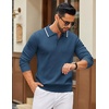image:imageCOOFANDY Men Knit Polo Sweater Long Sleeve Polo Shirts Casual Golf PulloverDusty Blue
