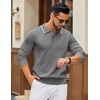 image:imageCOOFANDY Men Knit Polo Sweater Long Sleeve Polo Shirts Casual Golf PulloverGrey