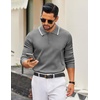 image:imageCOOFANDY Men Knit Polo Sweater Long Sleeve Polo Shirts Casual Golf PulloverGrey