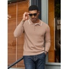image:imageCOOFANDY Men Knit Polo Sweater Long Sleeve Polo Shirts Casual Golf PulloverKhaki