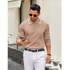image:imageCOOFANDY Men Knit Polo Sweater Long Sleeve Polo Shirts Casual Golf PulloverKhaki