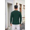 image:imageCOOFANDY Men Knit Polo Sweater Long Sleeve Polo Shirts Casual Golf PulloverLake Green