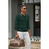 image:imageCOOFANDY Men Knit Polo Sweater Long Sleeve Polo Shirts Casual Golf PulloverLake Green