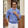 image:imageCOOFANDY Men Knit Polo Sweater Long Sleeve Polo Shirts Casual Golf PulloverLight Blue