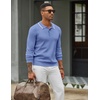 image:imageCOOFANDY Men Knit Polo Sweater Long Sleeve Polo Shirts Casual Golf PulloverLight Blue