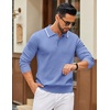 image:imageCOOFANDY Men Knit Polo Sweater Long Sleeve Polo Shirts Casual Golf PulloverLight Blue