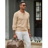 image:imageCOOFANDY Men Knit Polo Sweater Long Sleeve Polo Shirts Casual Golf PulloverLight Brown