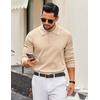 image:imageCOOFANDY Men Knit Polo Sweater Long Sleeve Polo Shirts Casual Golf PulloverLight Brown