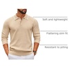 image:imageCOOFANDY Men Knit Polo Sweater Long Sleeve Polo Shirts Casual Golf PulloverLight Brown