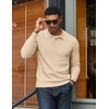 image:imageCOOFANDY Men Knit Polo Sweater Long Sleeve Polo Shirts Casual Golf PulloverLight Brown