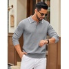 image:imageCOOFANDY Men Knit Polo Sweater Long Sleeve Polo Shirts Casual Golf PulloverLight Grey