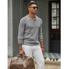 image:imageCOOFANDY Men Knit Polo Sweater Long Sleeve Polo Shirts Casual Golf PulloverLight Grey